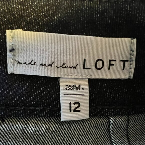 Loft Dark Blue Denim Mini Skirt - Size 12 - Picture 4 of 5